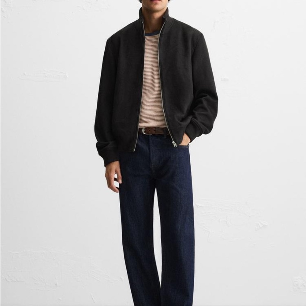 Faux suede black  jacket - Picture 2 of 7